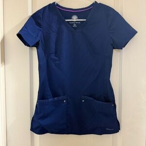Healing Hands Women's Deep Blue Short Sleeve Top